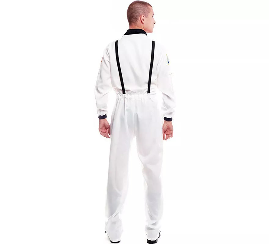 Translation missing: es.Disfraz de Astronauta blanco con Insignia para hombre