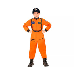 Disfraz de Astronauta Naranja con Insignia para niño