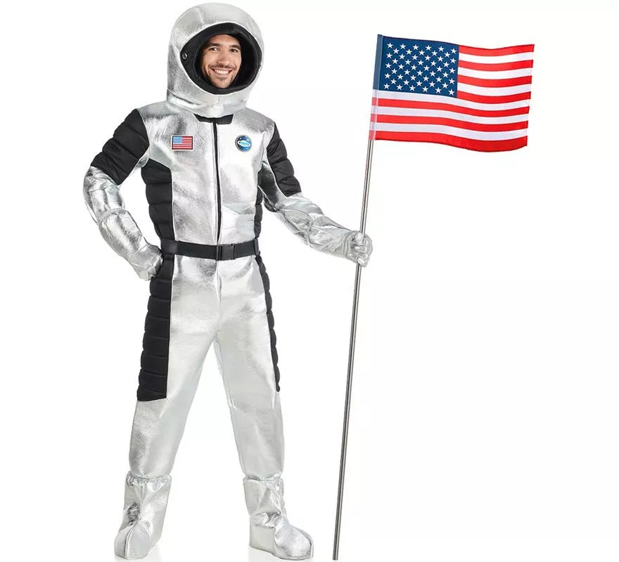 Translation missing: es.Disfraz de Astronauta US plateado para hombre