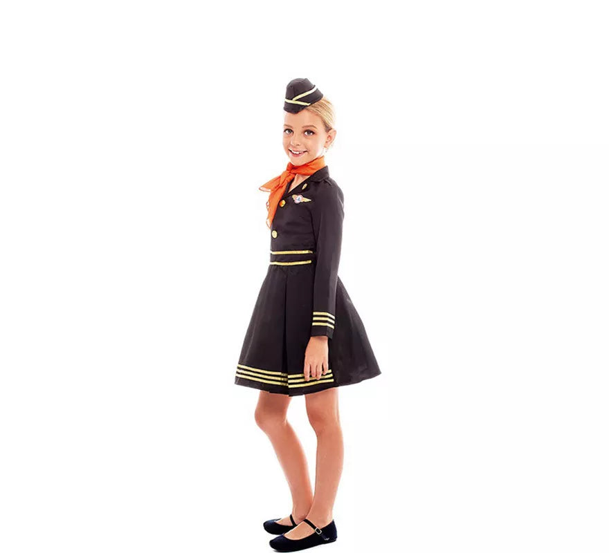 Translation missing: es.Disfraz de Azafata de Vuelo Elegante con Gorro para niña