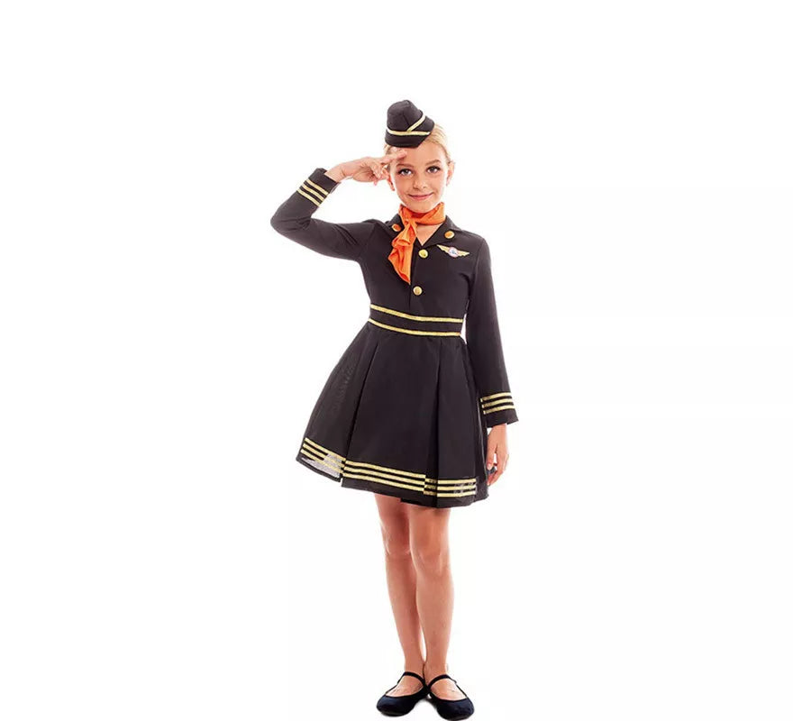 Translation missing: es.Disfraz de Azafata de Vuelo Elegante con Gorro para niña
