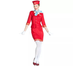 Disfraz de Azafata de Vuelo Roja para mujer