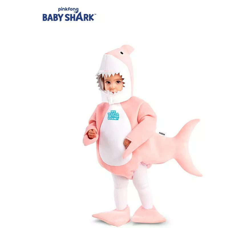 Translation missing: es.Disfraz de Baby Shark rosa con capucha para bebé y niños