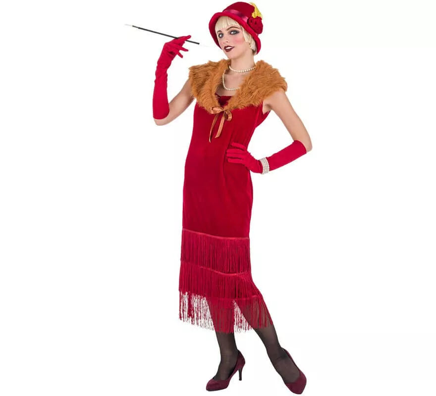 Translation missing: es.Disfraz de Bailarina de Charlestón Rojo para mujer