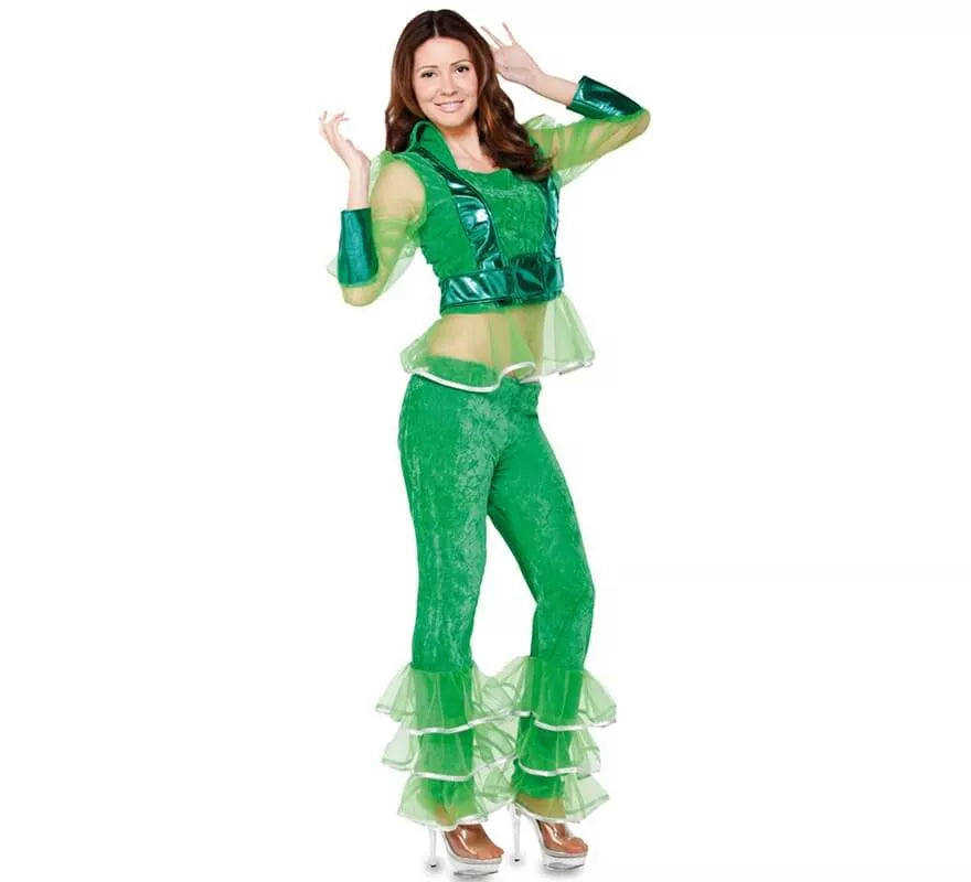 Translation missing: es.Disfraz de Bailarina Disco verde para mujer