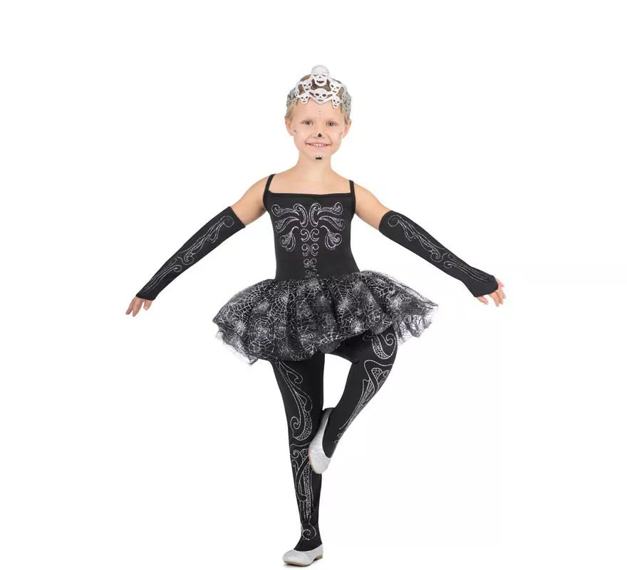 Translation missing: es.Disfraz de Bailarina Esqueleto con tiara para niña