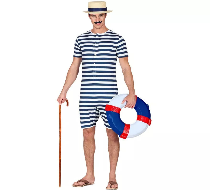 Translation missing: es.Disfraz de Bañador Retro años 50 azul para hombre