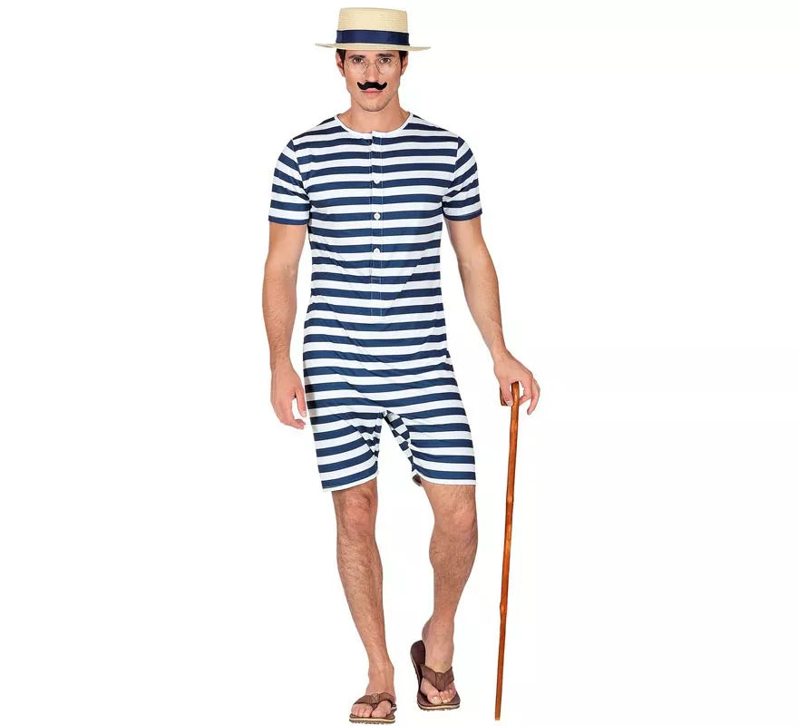 Translation missing: es.Disfraz de Bañador Retro años 50 azul para hombre