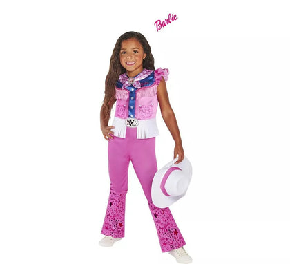 Disfraz de Barbie Vaquera Clásica rosa para niña