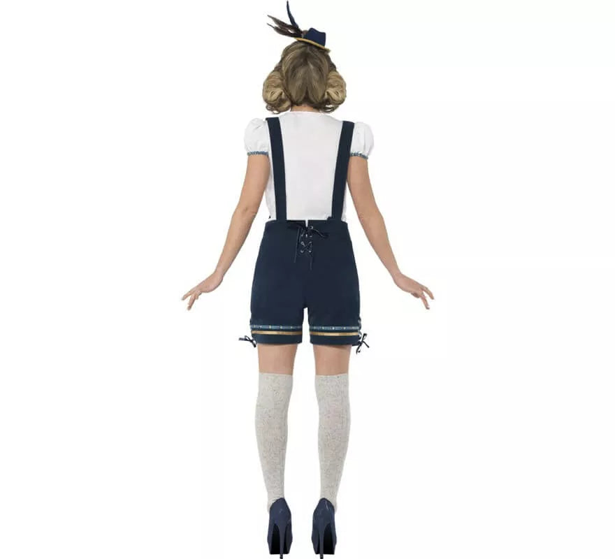 Translation missing: es.Disfraz de Bávara Azul con Lederhosen para mujer