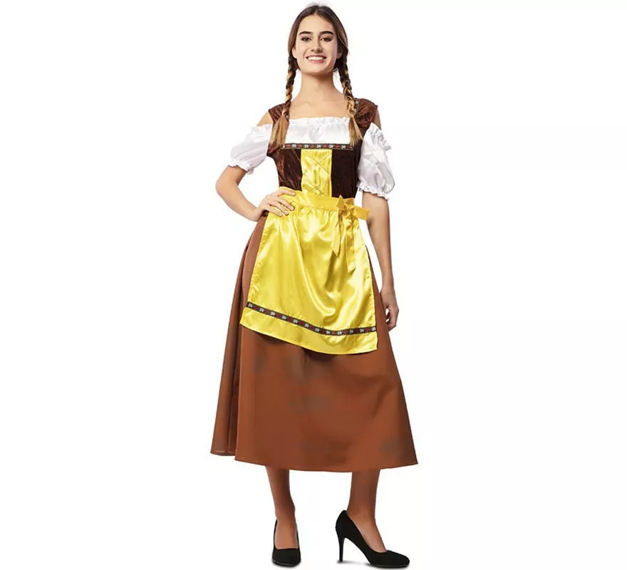 Translation missing: es.Disfraz de Bávara clásica marrón y amarillo para mujer