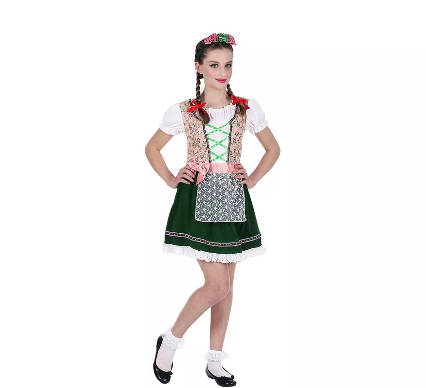 Translation missing: es.Disfraz de Bávara rosa y negro clásico para niña