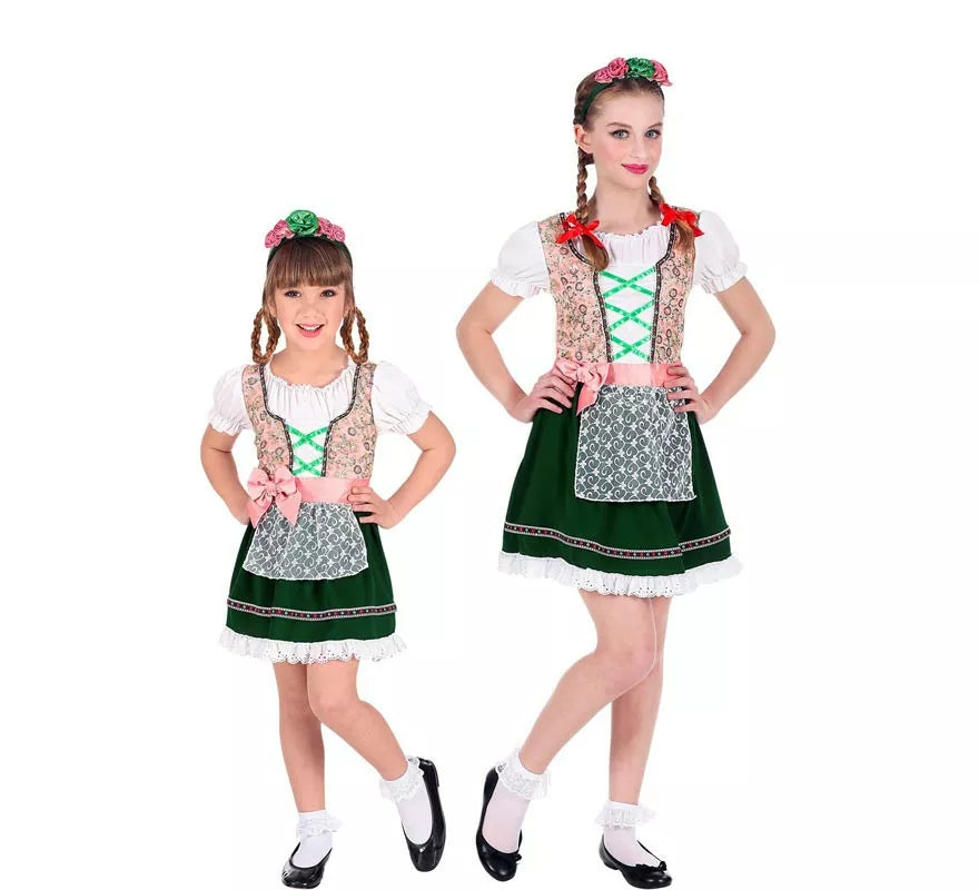 Translation missing: es.Disfraz de Bávara rosa y negro clásico para niña