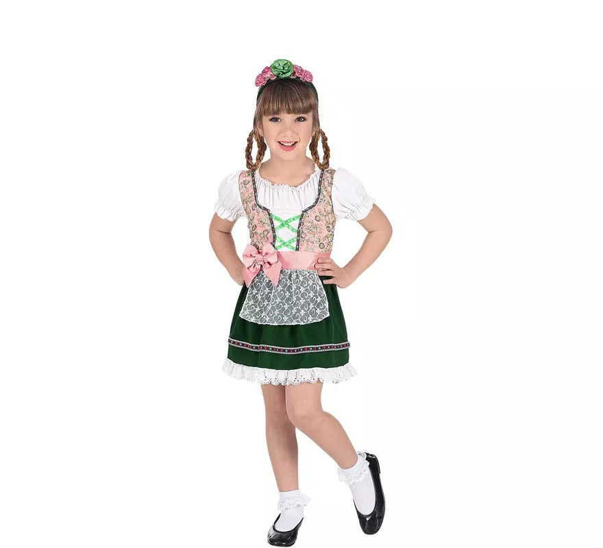 Translation missing: es.Disfraz de Bávara rosa y negro clásico para niña