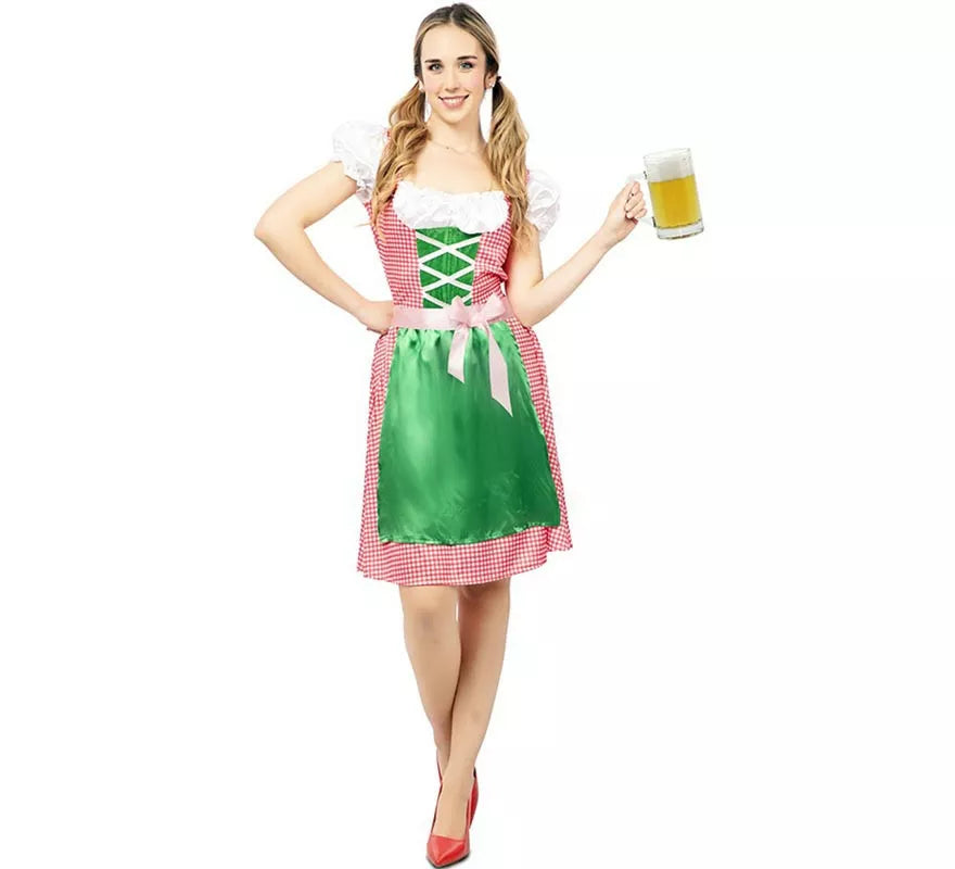 Translation missing: es.Disfraz de Bávara vestido rosa y verde para mujer