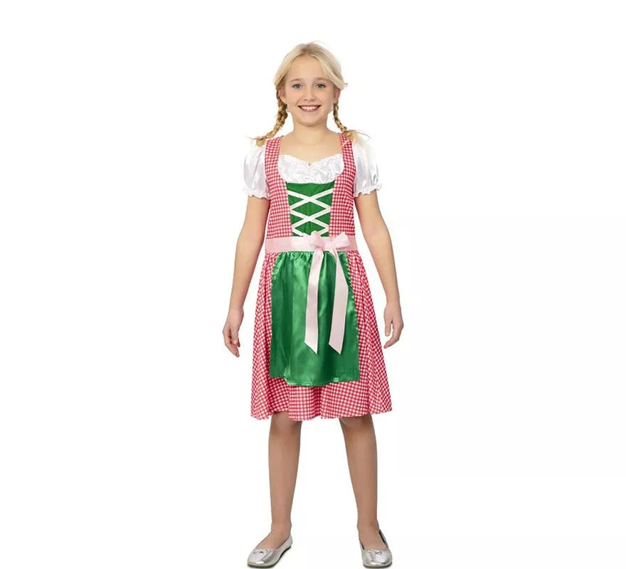 Translation missing: es.Disfraz de Bávara vestido rosa y verde para niña