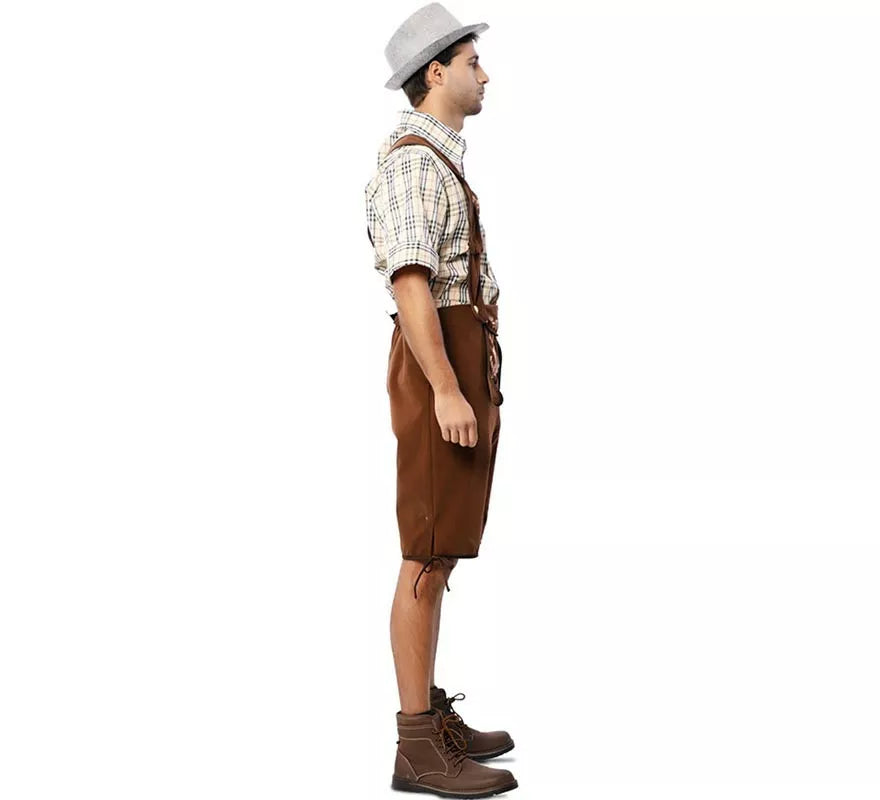 Translation missing: es.Disfraz de Bávaro clásico marrón a rayas para hombre