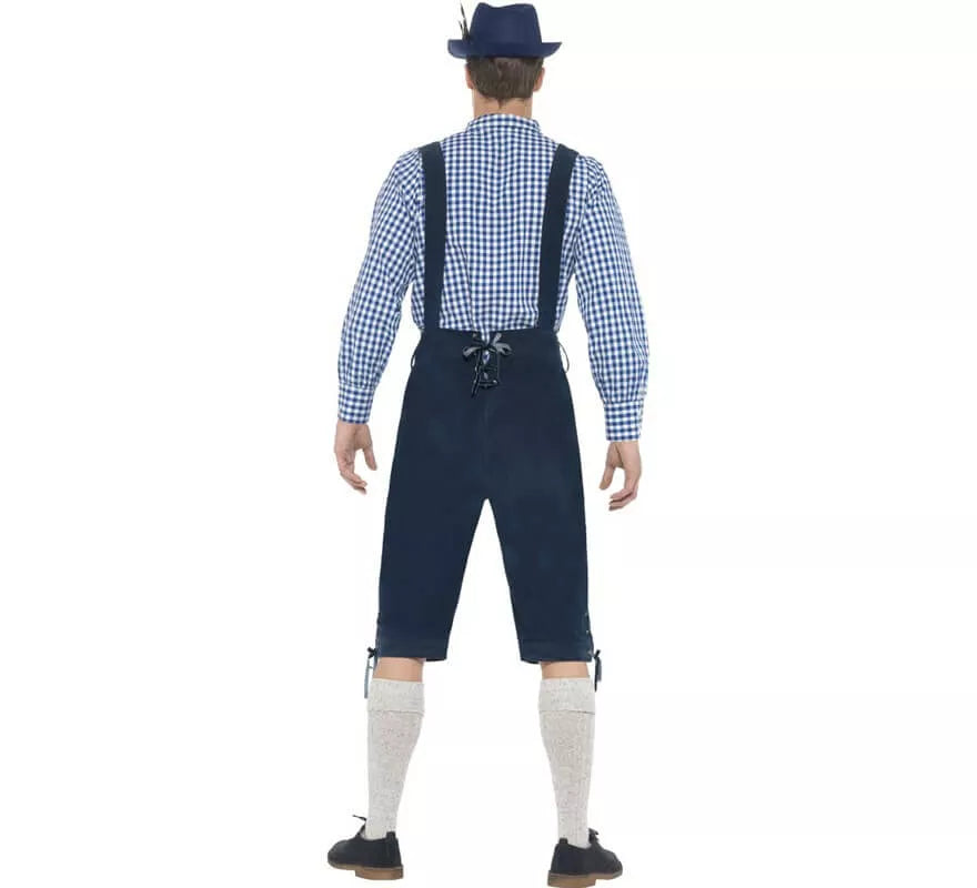 Translation missing: es.Disfraz de Bávaro Tradicional Azul con Lederhosen para hombre