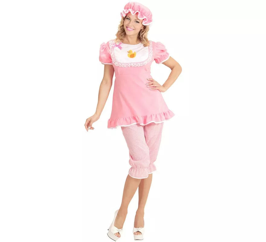 Translation missing: es.Disfraz de Bebé rosa con gorro para mujer