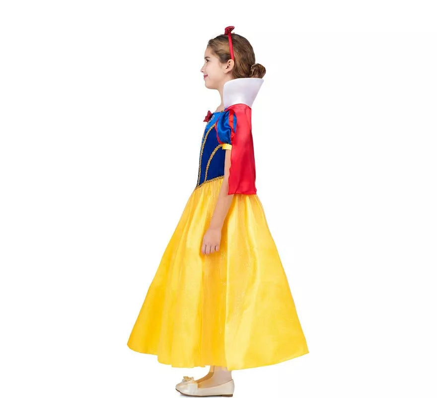 Disfraz de Blancanieves con diadema y capa para niña