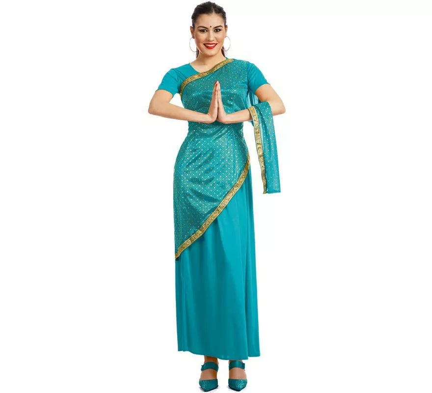 Translation missing: es.Disfraz de Bollywood Azul Turquesa para Mujer