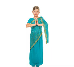 Disfraz de Bollywood Azul Turquesa para Niña