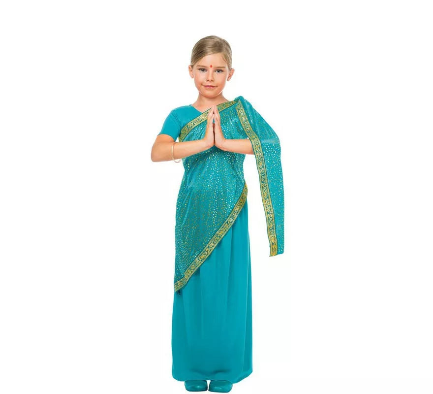 Translation missing: es.Disfraz de Bollywood Azul Turquesa para Niña