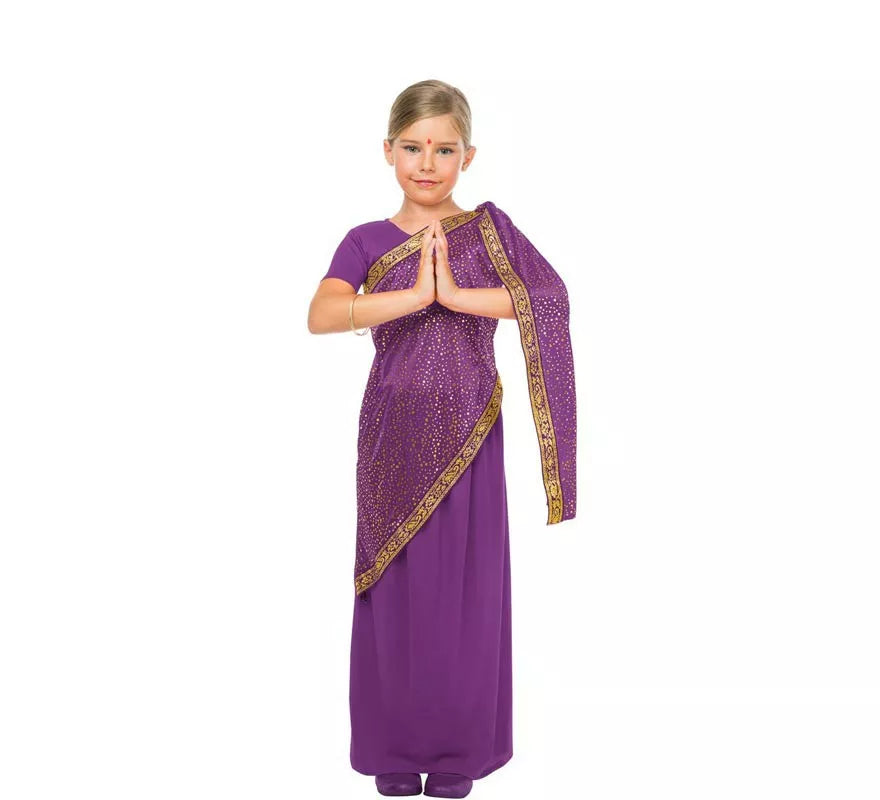 Translation missing: es.Disfraz de Bollywood Morado para Niña