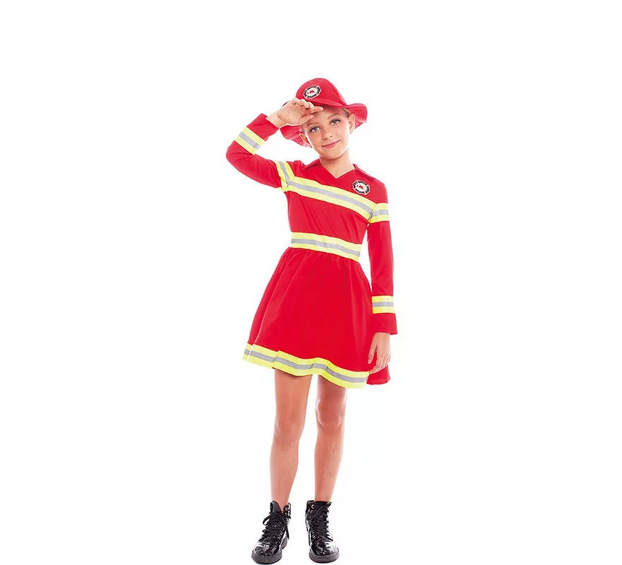 Translation missing: es.Disfraz de Bombera Rojo y Amarillo para niña