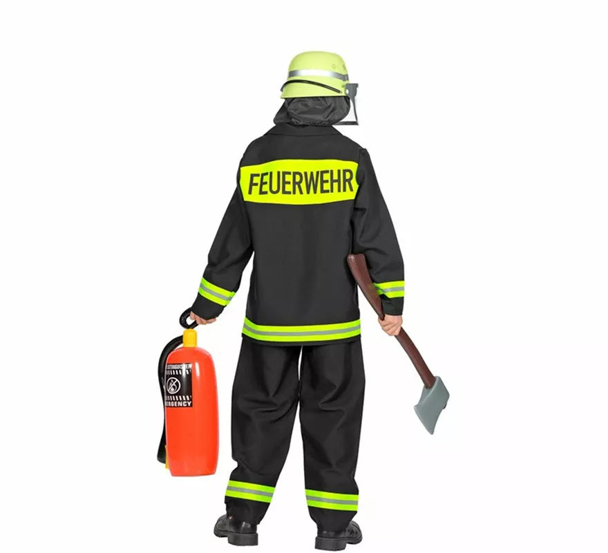 Translation missing: es.Disfraz de Bombero negro y amarillo para niño