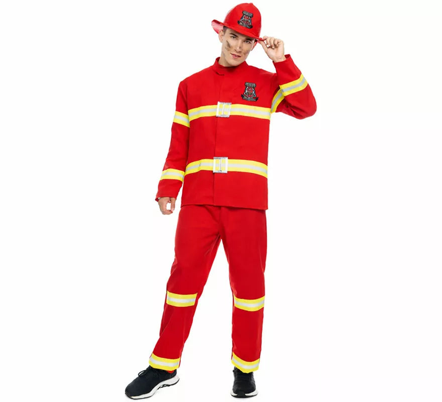 Translation missing: es.Disfraz de Bombero Rojo y Amarillo para hombre