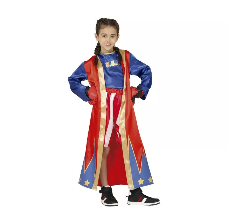 Translation missing: es.Disfraz de Boxeador Azul y Rojo para niños