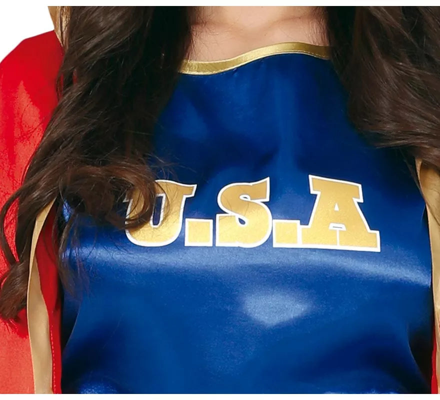 Translation missing: es.Disfraz de Boxeadora Azul y Rojo para mujer