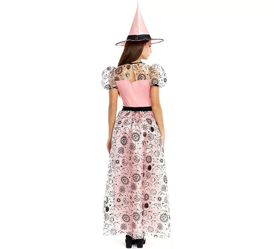 Translation missing: es.Disfraz de Bruja Buena rosa con sombrero para mujer