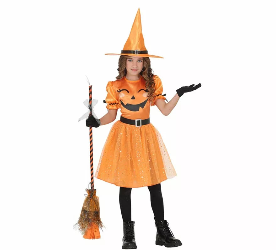 Translation missing: es.Disfraz de Bruja Calabaza para niña