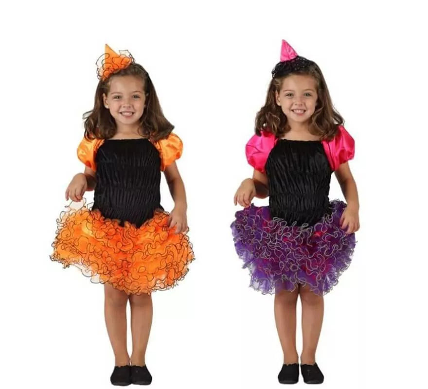 Translation missing: es.Disfraz de Bruja con falda volantes para niña en 2 colores y varias tallas