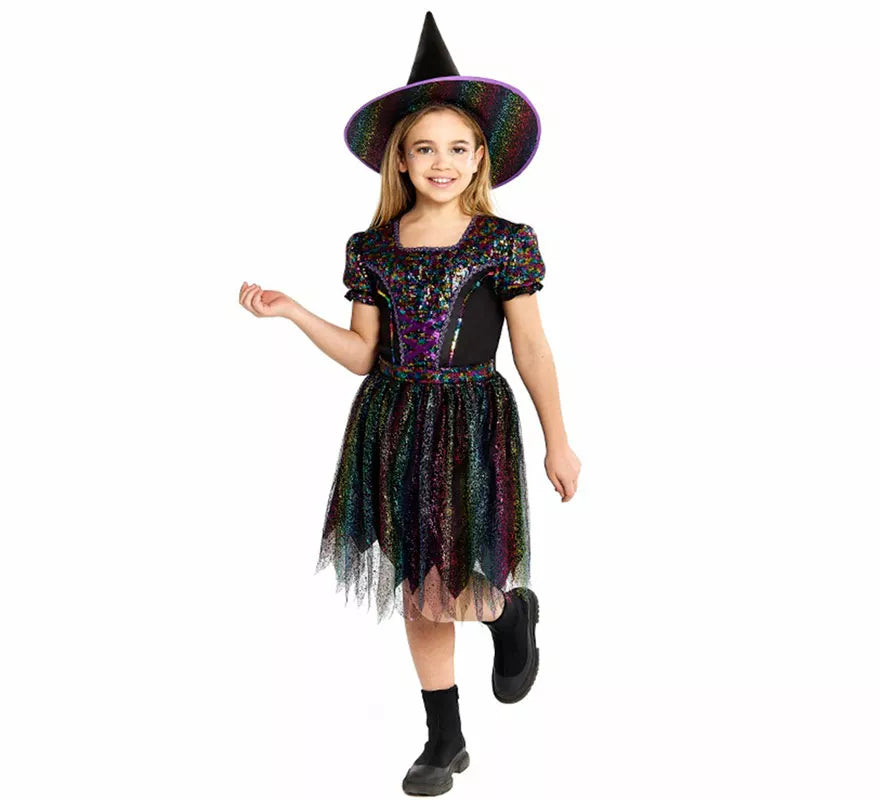 Translation missing: es.Disfraz de Bruja con Lentejuelas para niña