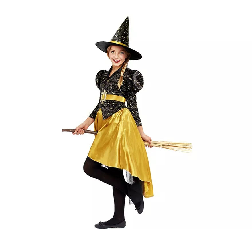 Disfraz de Bruja Dorada para niña