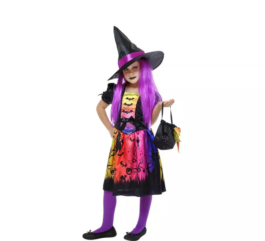 Translation missing: es.Disfraz de Bruja Encantada púrpura para niña
