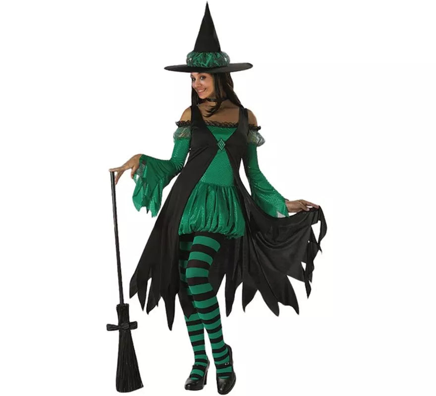 Translation missing: es.Disfraz de Bruja Esmeralda verde para mujer