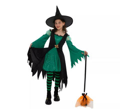 Disfraz de Bruja Esmeralda verde para niña