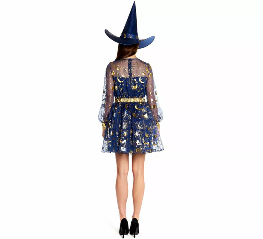 Translation missing: es.Disfraz de Bruja Esotérica azul para mujer