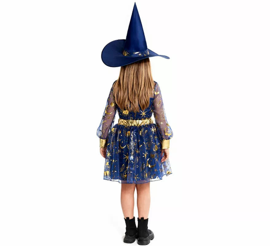 Translation missing: es.Disfraz de Bruja Esotérica azul para niña