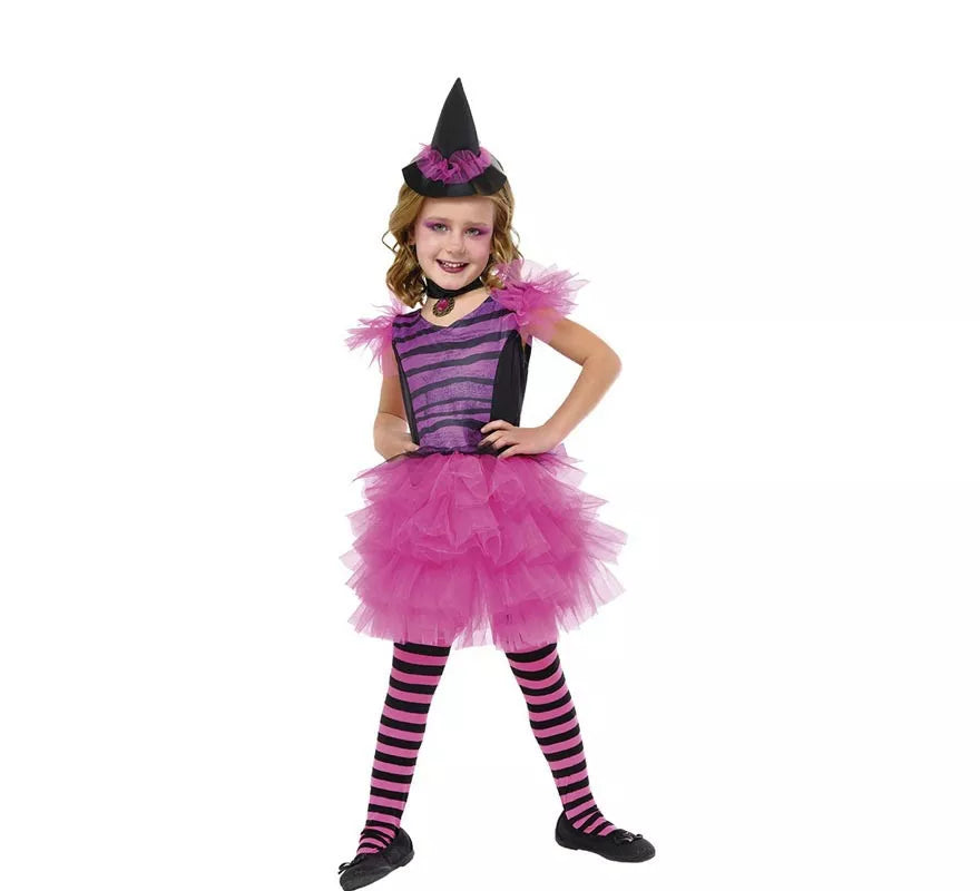 Translation missing: es.Disfraz de Bruja Glamurosa con tutú rosa para niña