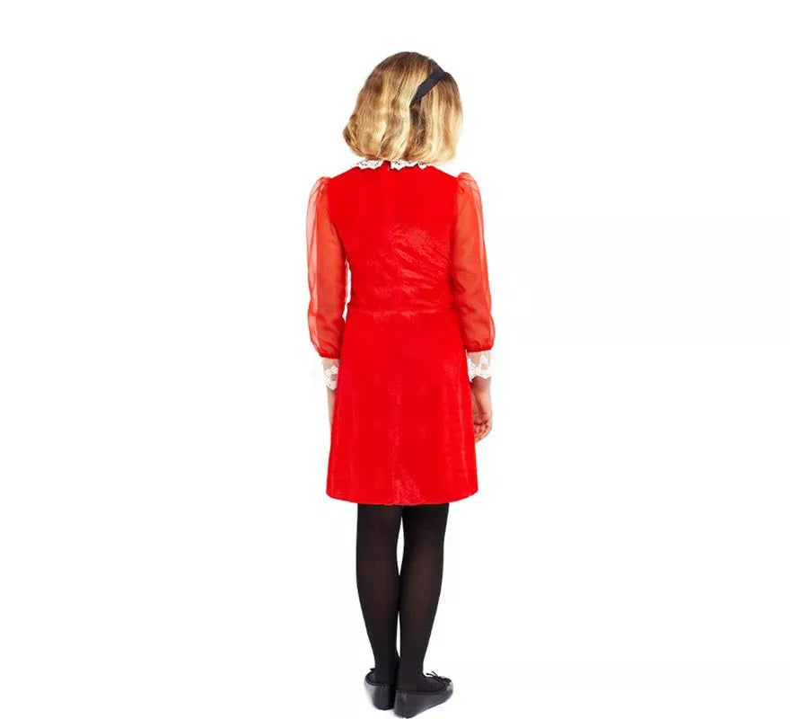 Disfraz de Bruja joven vestido rojo para niña