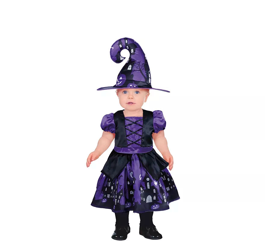 Translation missing: es.Disfraz de Bruja Misteriosa púrpura para niña y bebé