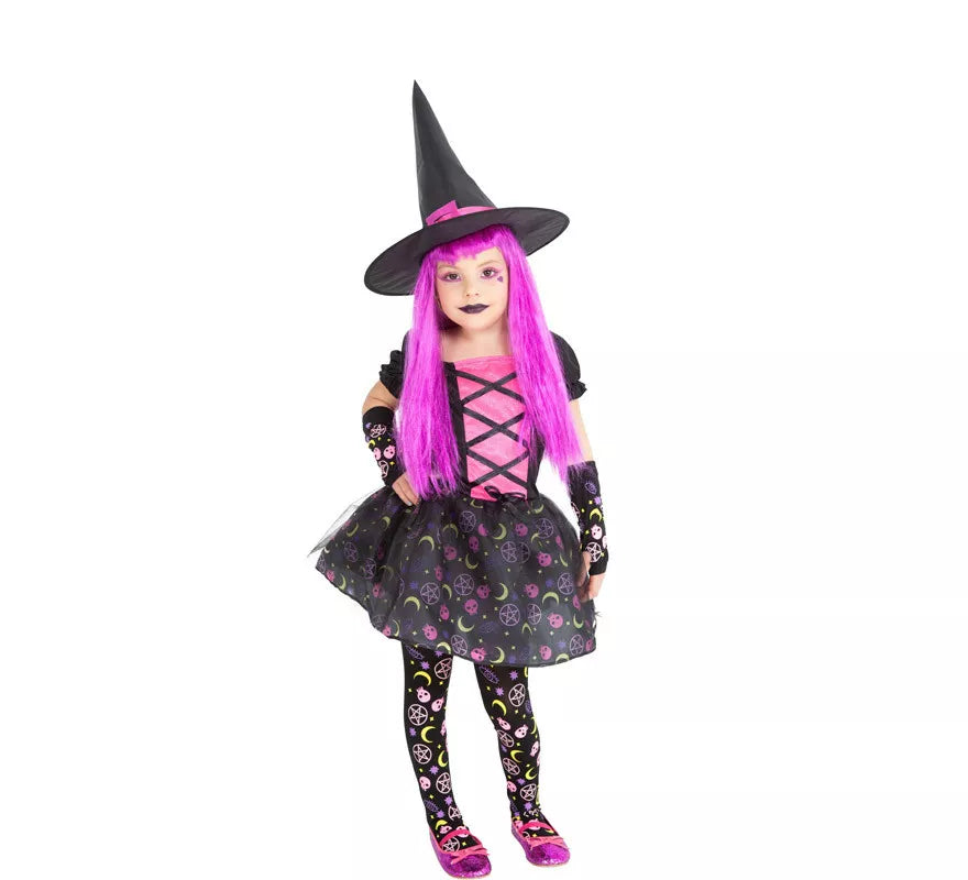 Disfraz de Bruja Moonlight Rosa para niña