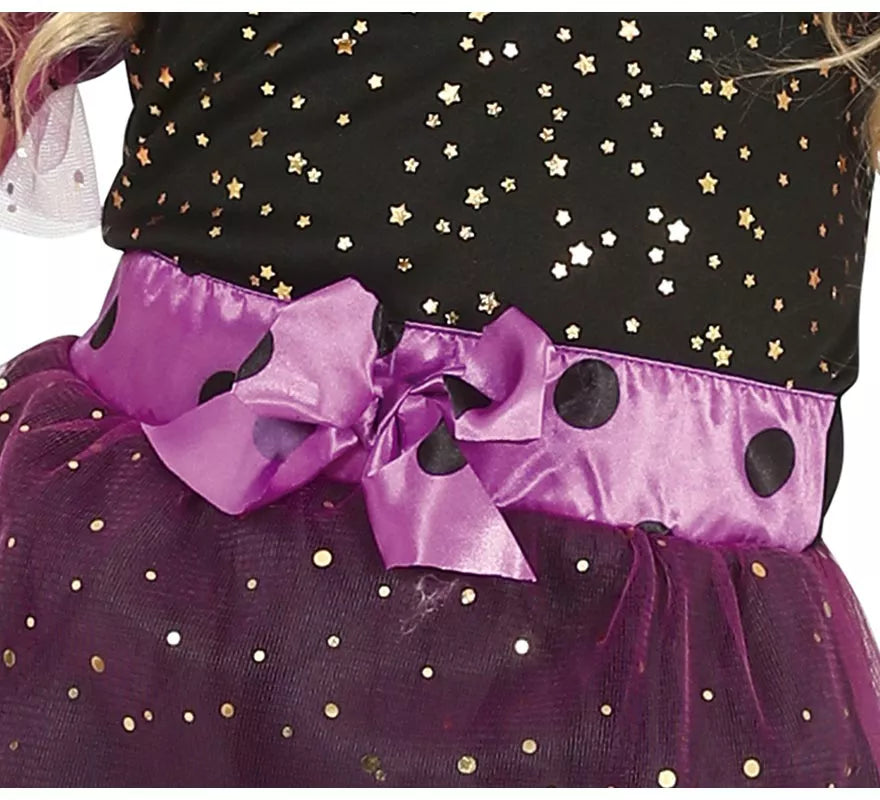 Translation missing: es.Disfraz de Bruja Morada con Tul y Lazo para niña