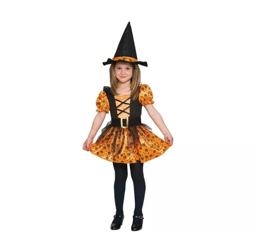 Translation missing: es.Disfraz de Bruja naranja para niña