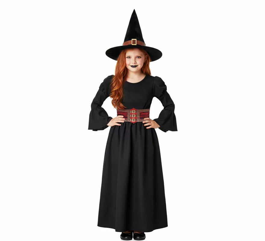 Translation missing: es.Disfraz de Bruja negro con Corset para niña